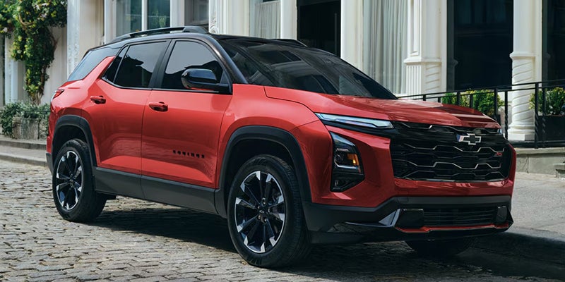 2027 Chevrolet Equinox RS in Radiant Red Tintcoat with available Mosaic Black Metallic roof