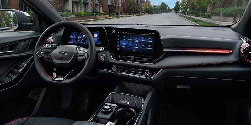 2027 Chevrolet Equinox cockpit with 11.3-inch infotainment touchscreen and 11-inch Driver Information Center